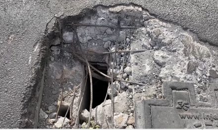 Se hunde alcantarilla de Aguas de Saltillo