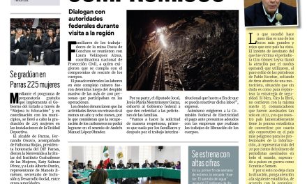 Portada Región Carbonífera [18 de diciembre de 2022] Integran secretarías comité de coordinación en Coahuila; Viudas piden se cumplan compromisos en Pasta de Conchos; y más…