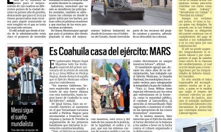 Portada Región Fronteriza [14 de diciembre de 2022] Acuña invierte 87 mdp en pavimentación; OCV cambia directiva; y más…..