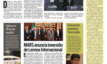 Portada Región Fronteriza [16 de diciembre de 2022] Emilio de Hoyos presenta su Primer Informe; Comienzan trabajos con recursos propios del Repuve; y más…