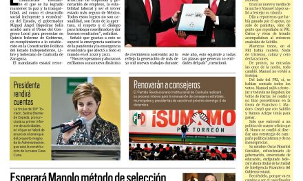 Portada Región Lagunera [1 de diciembre de 2022] Exhorta MARS a mantener el trabajo en unidad; concluye rehabilitación del lago y más…