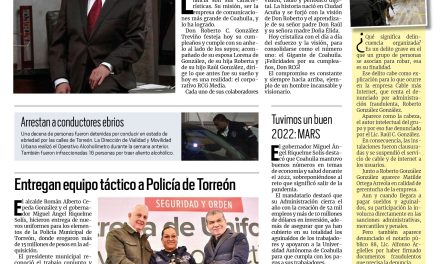 Portada Región Lagunera [20 de diciembre de 2022] Don Roberto C. González, el Gigante de Coahuila; entregan equipo táctico a Policía de Torreón y más…