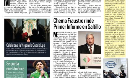 Portada RCG Media [13 de diciembre de 2022] Guadiana será coordinador de comités; Chema Fraustro rinde Primer Informe y más…
