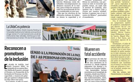 Portada RCG Media [17 de diciembre de 2022] Blindado Coahuila para recibir a paisanos; Reconocen a promotores de la inclusión y más…