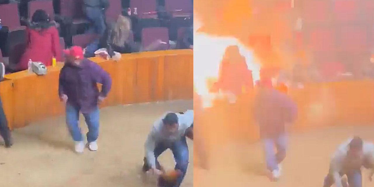 Lanzan granada en palenque de Hidalgo, durante pelea de gallos (video)