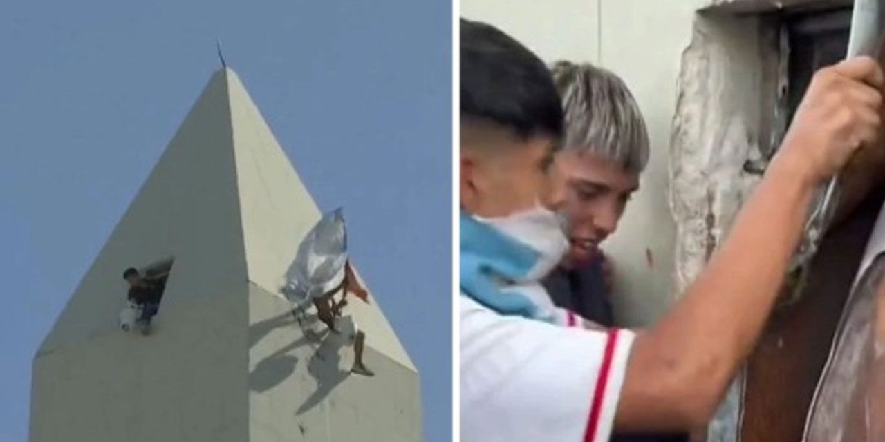 Así llegaron los hinchas argentinos a la punta del Obelisco