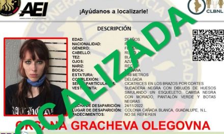 Oksana Gracheva, joven rusa desaparecida en Nuevo León es localizada con vida