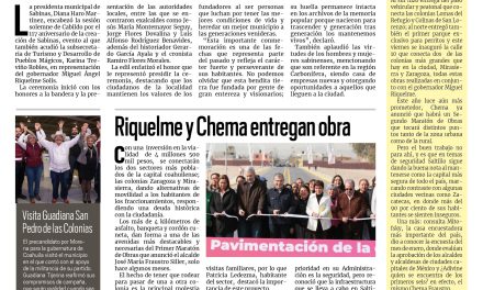 Portada Región Carbonífera [21 de enero de 2023] Celebran 117 aniversario de Sabinas; Riquelme y Chema entregan obra y más…