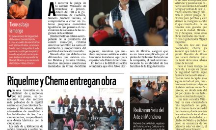Portada Región Centro [21 de enero de 2023] Impulsará Manolo el desarrollo; Riquelme y Chema entregan obra y más…