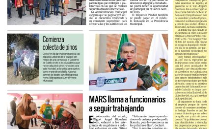 Portada RCG Media [8 de enero de 2023] Alerta municipio de Saltillo sobre ‘Fake News’; MARS llama a funcionarios a seguir trabajando por Coahuila; y más….