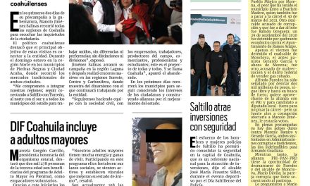 Portada RCG Media [16 de enero de 2023] Manolo Jiménez recorre todas las regiones; DIF Coahuila incluye a adultos mayores y más…