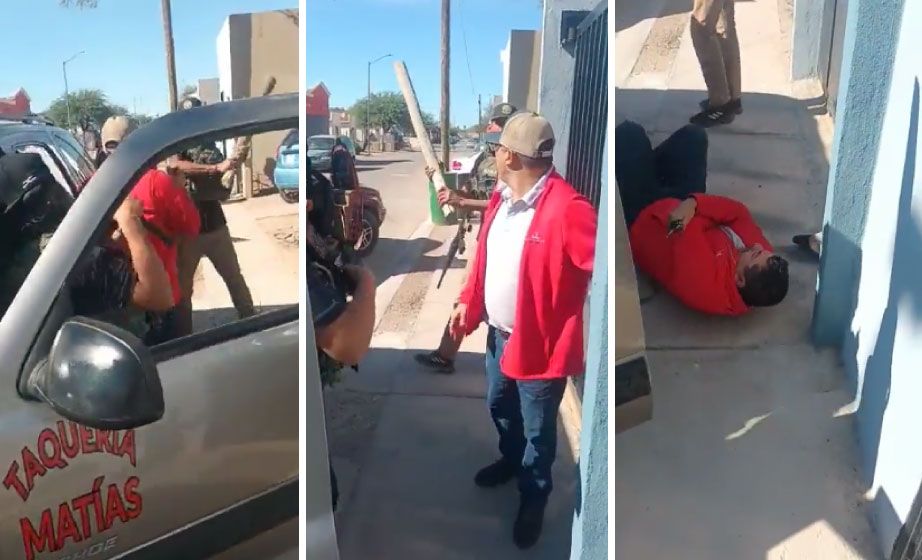 Golpean a taquero por presunto ‘cobro de piso’ en Caborca, Sonora (video)