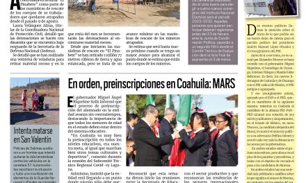 Portada Región Carbonifera [15 de febrero de 2023] Realizan detonaciones en ‘El Pinabete’; buscan a agresor de Múzquiz y más