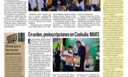 Portada Región Laguna [15 de febrero de 2023] Inician trabajos del sistema vial Villa Florida; imparten pláticas sobre sexualidad responsable y más