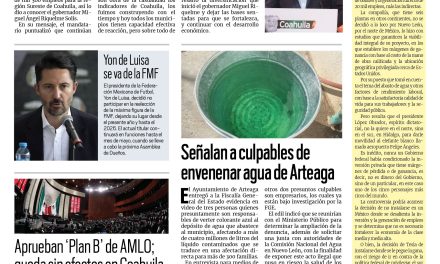 Portada RCG Media [23 de febrero de 2023] Anuncian nueva inversión millonaria; señalan a culpables de envenenar agua de Arteaga y más