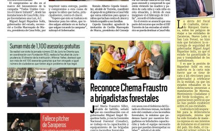 Portada RCG Media [26 de febrero de 2023] Suman esfuerzos contra el cáncer infantil; reconoce Chema Fraustro a brigadistas forestales y más