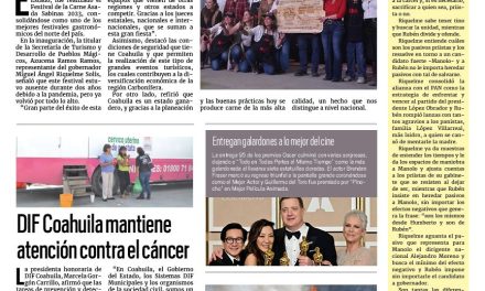 Portada RCG Carbonífera [13 de marzo de 2023] Celebran Festival de la Carne Asada Sabinas; dos personas calcinadas por accidente carretero y más…