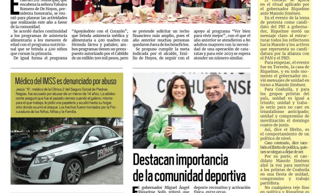 Portada RCG Fronteriza [21 de marzo de 2023] Damas voluntarias planean actividades; abre CROC nuevas oficinas y más…