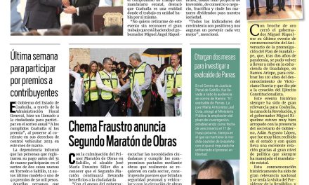 Portada RCG Media [28 de marzo de 2023] MARS encabeza aniversario del Plan de Guadalupe; Chema Fraustro anuncia Segundo Maratón de Obras y más…