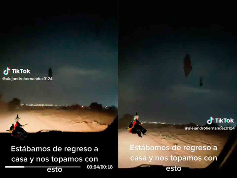 ¿Una bruja? Usuario capta extraña figura mientras regresaba a casa
