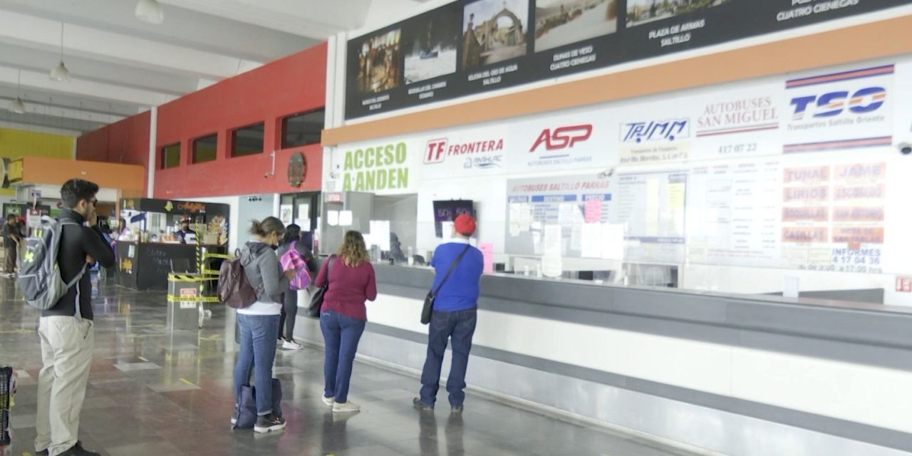 Esperan más de mil 200 usuarios diarios en la Central de Autobuses de Saltillo