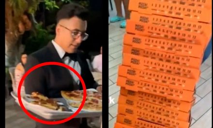 Critican a novios por dar pizza en su boda