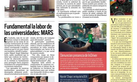 Portada RCG Centro [23 de abril de 2023] Crece atención por depresión y ansiedad; amenazan a Bomberos de Monclova y más…