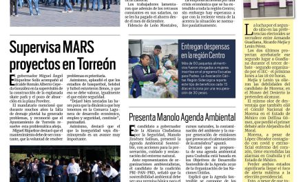 Portada RCG Lagunera [25 de abril de 2023] Supervisa MARS proyectos en Torreón; capacitan a funcionarios en temas de inclusión y más…
