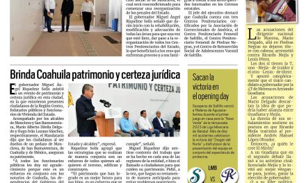 Portada RCG Centro [26 de abril de 2023] Coahuila toma el control del Cereso en Monclova; obreros toman las instalaciones de AHMSA y más…