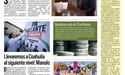 Portada RCG Fronteriza [18 de abril de 2023] ‘Algunos candidatos no terminan de conocer Coahuila’; apoyan la educación en área rural de Acuña y más…