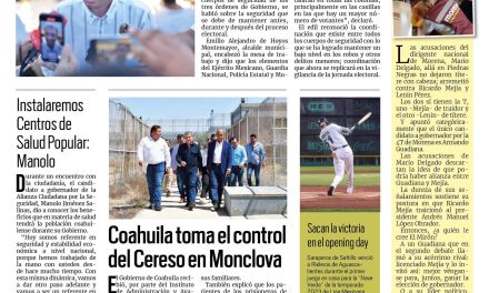 Portada RCG Fronteriza [26 de abril de 2023] Garantizan seguridad durante las elecciones; artistas acuñenses presentan sus obras y más…