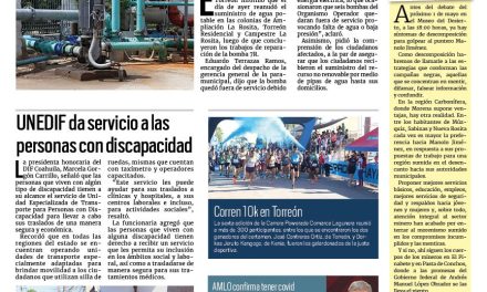 Portada RCG Lagunera [24 de abril de 2023] Simas restablece servicio en Torreón; clausuran quinta con menores ebrios y más…