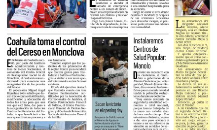 Portada RCG Lagunera [26 de abril de 2023] Controlan conato de incendio en empresa; atienden brote de aguas residuales y más…