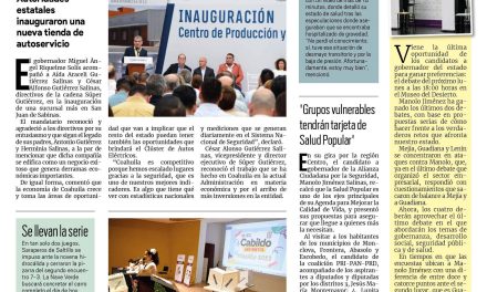 Portada RCG Lagunera [27 de abril de 2023] Crecen cadenas mercantiles en Coahuila; supervisan remodelación del DIF Revolución y más…