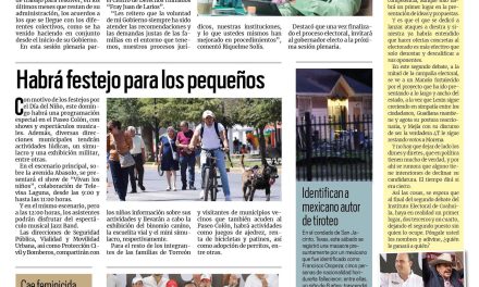 Portada RCG Lagunera [30 de abril de 2023] Refrenda MARS compromiso con familiares de desaparecidos; realizan bacheo en 261 colonias de Torreón y más…