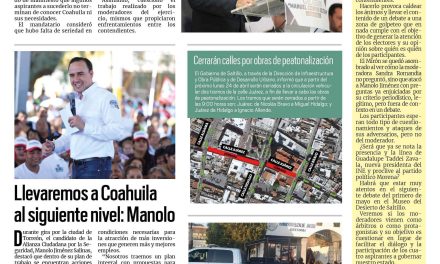 Portada RCG Media [18 de abril de 2023] ‘Algunos candidatos no terminan de conocer Coahuila’; llevaremos a Coahuila al siguiente nivel: Manolo Jiménez y más…