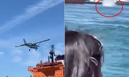 El momento en que una avioneta cae al mar en Mazatlán (video)