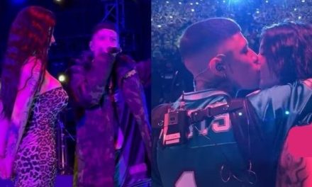Santa Fe Klan ‘sella su amor’ con Karely Ruiz al besarla frente a toda la Macroplaza (video)