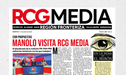 Portada RCG Fronteriza [11 de abril de 2023] Manolo visita RCG Media; esperan que lluvias recuperen presa Amistad y más…