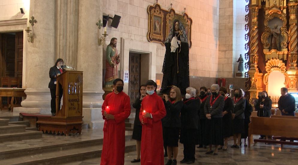 Saltillo: Celebran misa por las Tres Caídas en la Catedral de Santiago