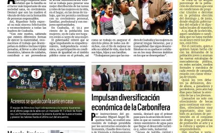 Portada RCG Carbonífera [11 de mayo de 2023] Reconoce Riquelme a madres de familia; rescate en Pasta de Conchos sigue en curso y más…