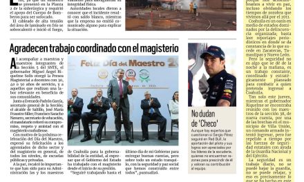 Portada RCG Centro [13 de mayo de 2023] Incendio en AHMSA prende las alarmas; Trabajadores desconocen al Sindicato Nacional y más…