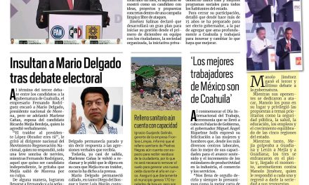 Portada RCG Fronteriza [2 de mayo de 2023] Otra vez ganó Manolo; insultan a Mario Delgado tras debate electoral