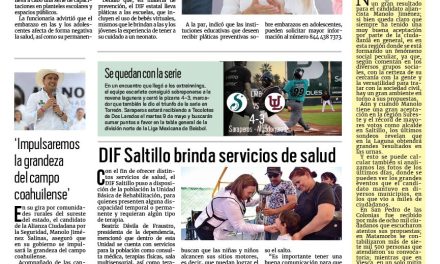 Portada RCG Media [8 de mayo de 2023] Previenen embarazos adolescentes en Coahuila; DIF Saltillo brinda servicios de salud y más…