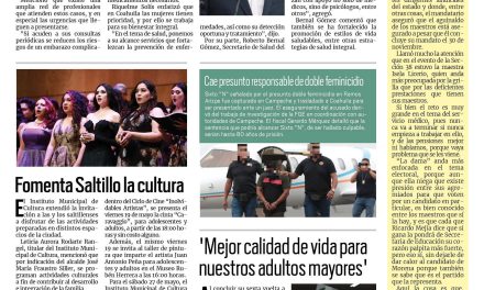 Portada RCG Media [14 de mayo de 2023] En Coahuila es prioritaria la salud de las mujeres: MARS; fomenta Saltillo la cultura y más…
