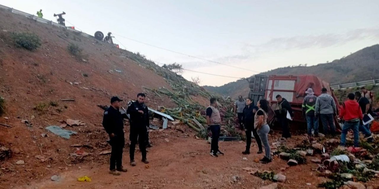 Vuelca camión con flores en Nayarit, reportan 8 muertos
