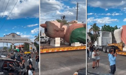 San Judas de 15 metros llega a Badiraguato. tierra de ‘El Chapo’ Guzmán y Caro Quintero