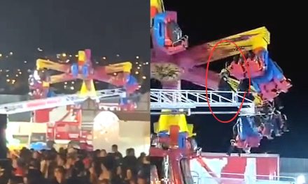 Viven momentos de pánico; se desploma juego mecánico con personas adentro en Nogales, Sonora