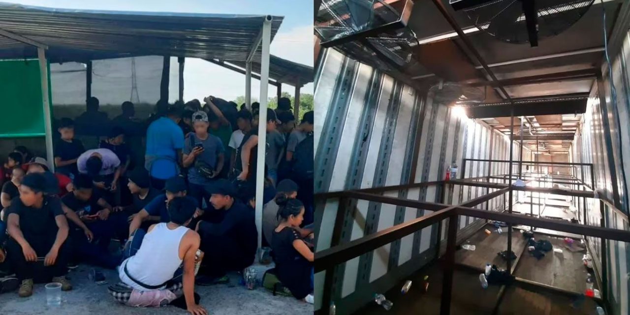 Rescatan a 139 migrantes de caja de trailer en Nuevo León