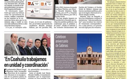 Portada RCG Carbonífera [2 de junio de 2023] Todo listo para las elecciones en Coahuila; suspenden 17 minas por motivos de seguridad y más…